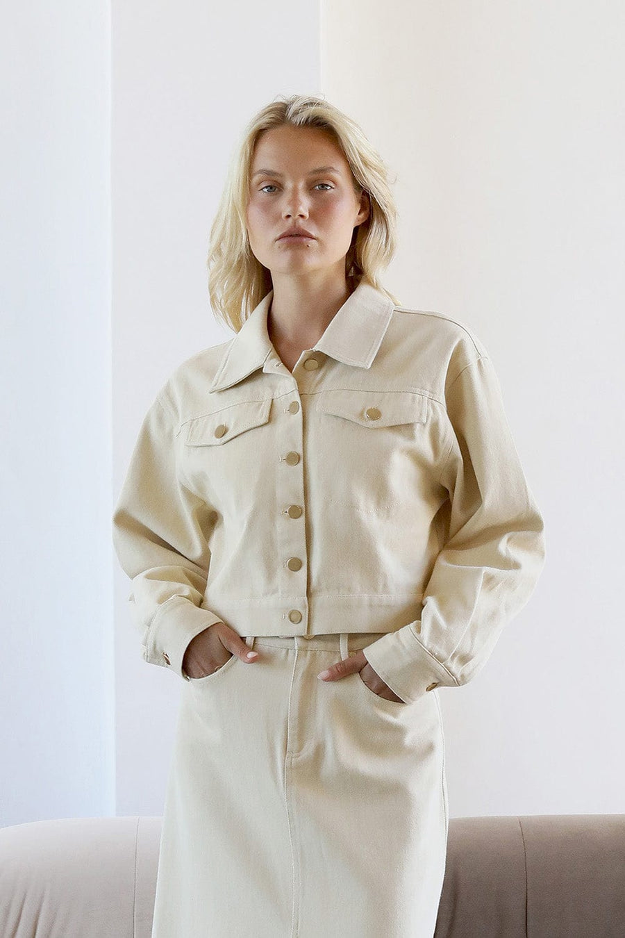 Easton Jacket Beige | Reverie the Label | Luxury Resortwear Tops Easton Jacket