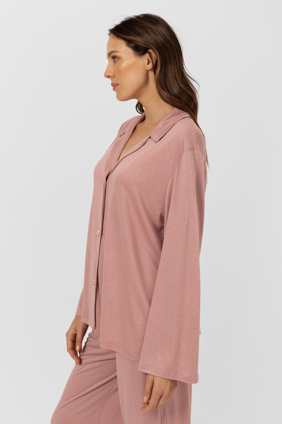 Epiphany Long Sleeve Top | Blush Pink Pyjama Tops Australia Online | Reverie the Label  TOPS Epiphany Long Sleeve Top