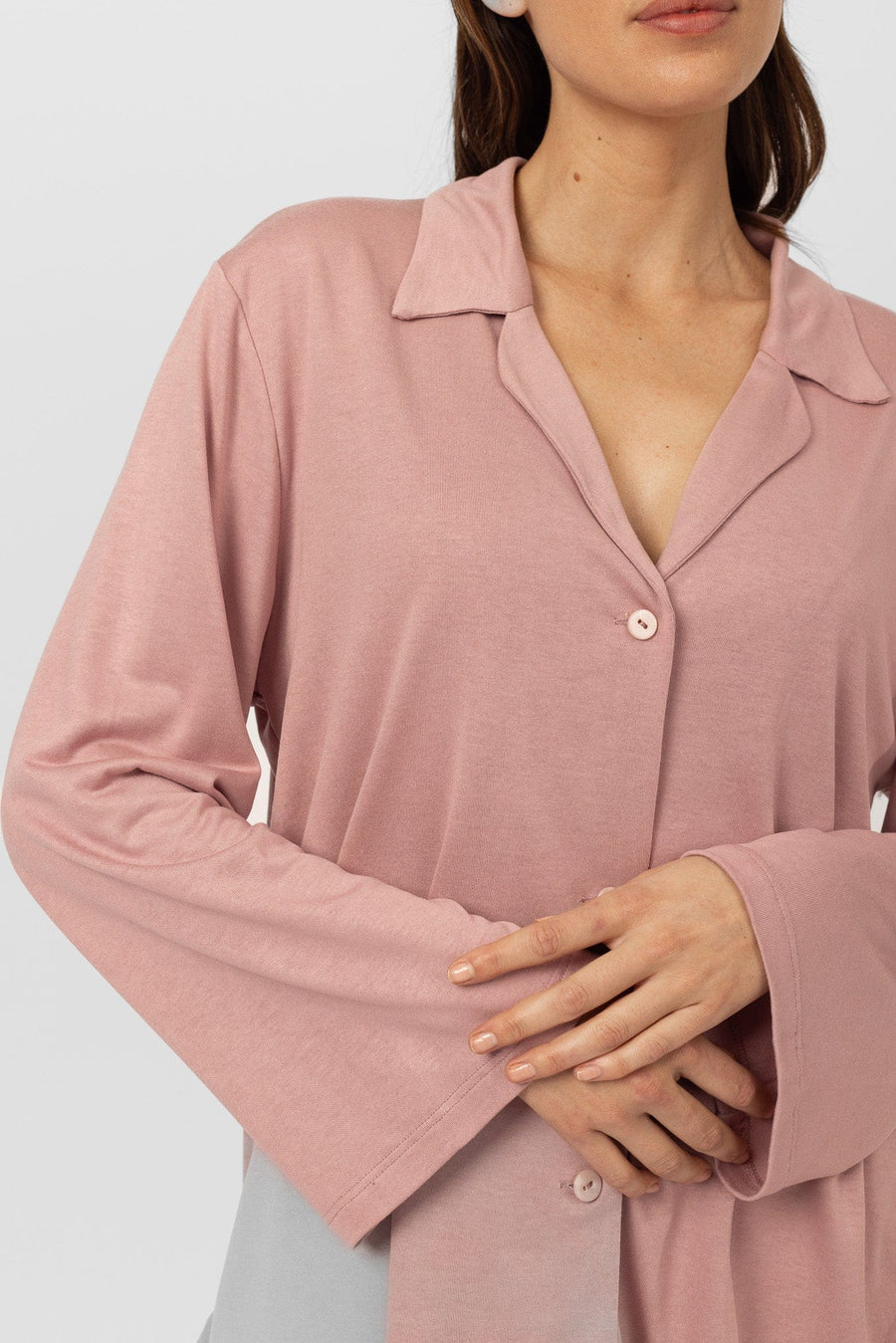 Epiphany Long Sleeve Top | Blush Pink Pyjama Tops Australia Online | Reverie the Label  TOPS Epiphany Long Sleeve Top