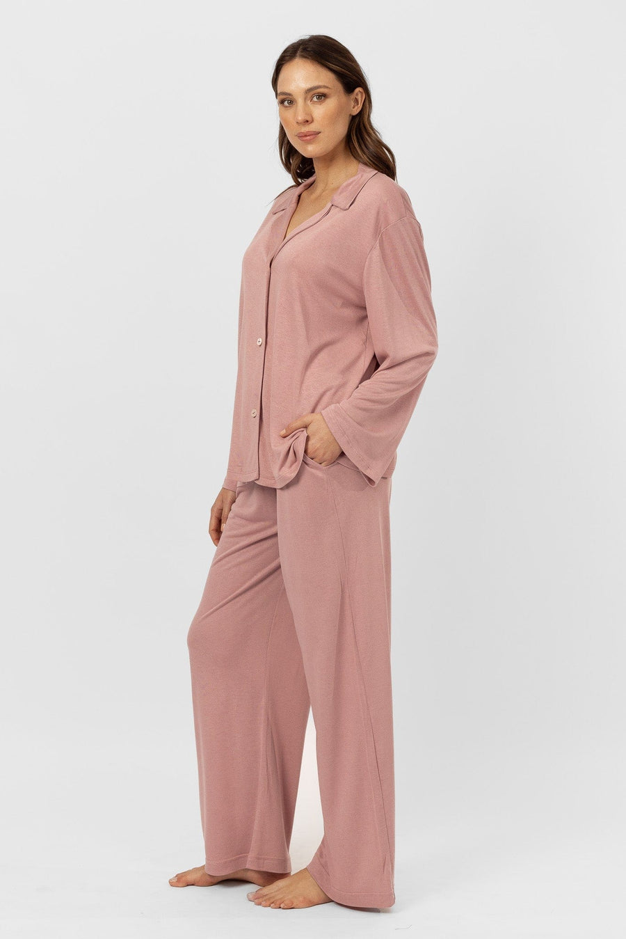 Epiphany Long Sleeve Top | Blush Pink Pyjama Tops Australia Online | Reverie the Label  TOPS Epiphany Long Sleeve Top