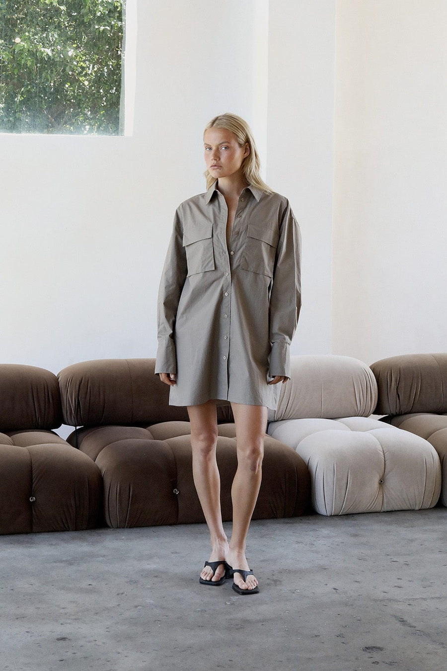 Jaida Shirt Dress Khaki | Reverie the Label | Luxury Resortwear Dresses Jaida Shirt Dress
