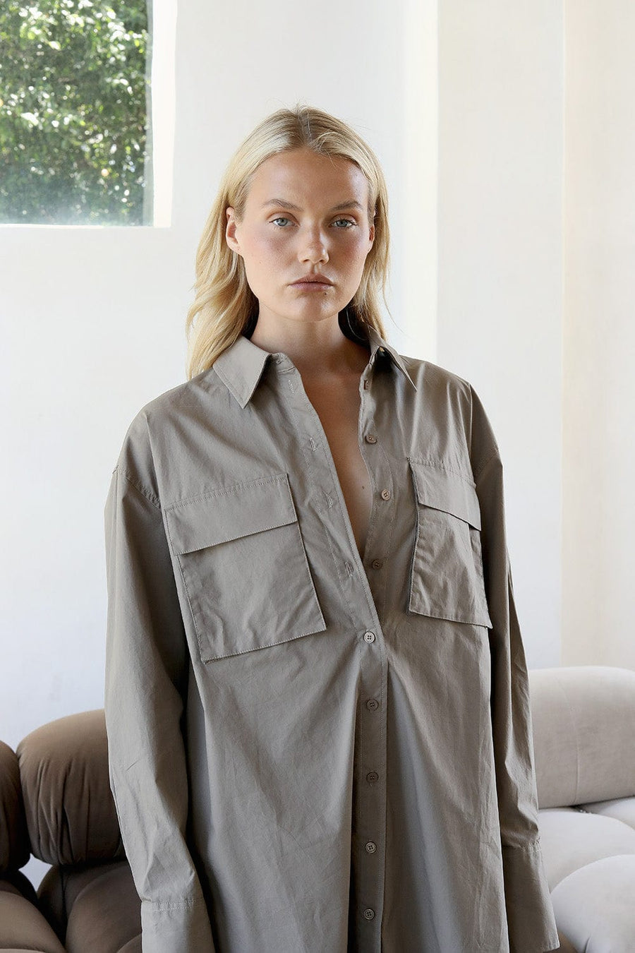 Jaida Shirt Dress Khaki | Reverie the Label | Luxury Resortwear Dresses Jaida Shirt Dress