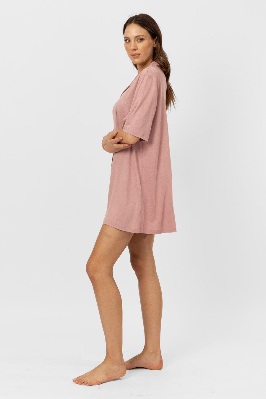 Lively Short Sleeve Dress | Blush Pink Nightgowns Australia Online | Reverie the Label  DRESSES Lively Short Sleeve Dress