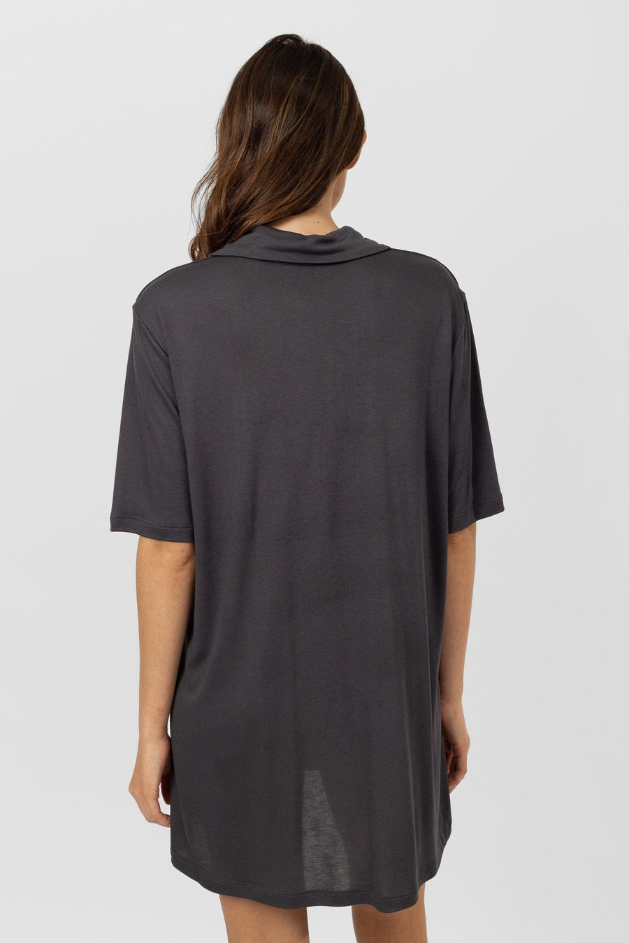 Lively Short Sleeve Dress | Graphite Nightgowns Australia Online | Reverie the Label  DRESSES Lively Short Sleeve Dress