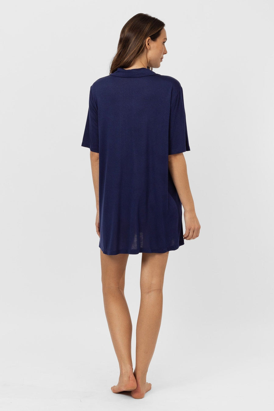 Lively Short Sleeve Dress | Navy Nightgowns Australia Online | Reverie the Label  DRESSES Lively Short Sleeve Dress