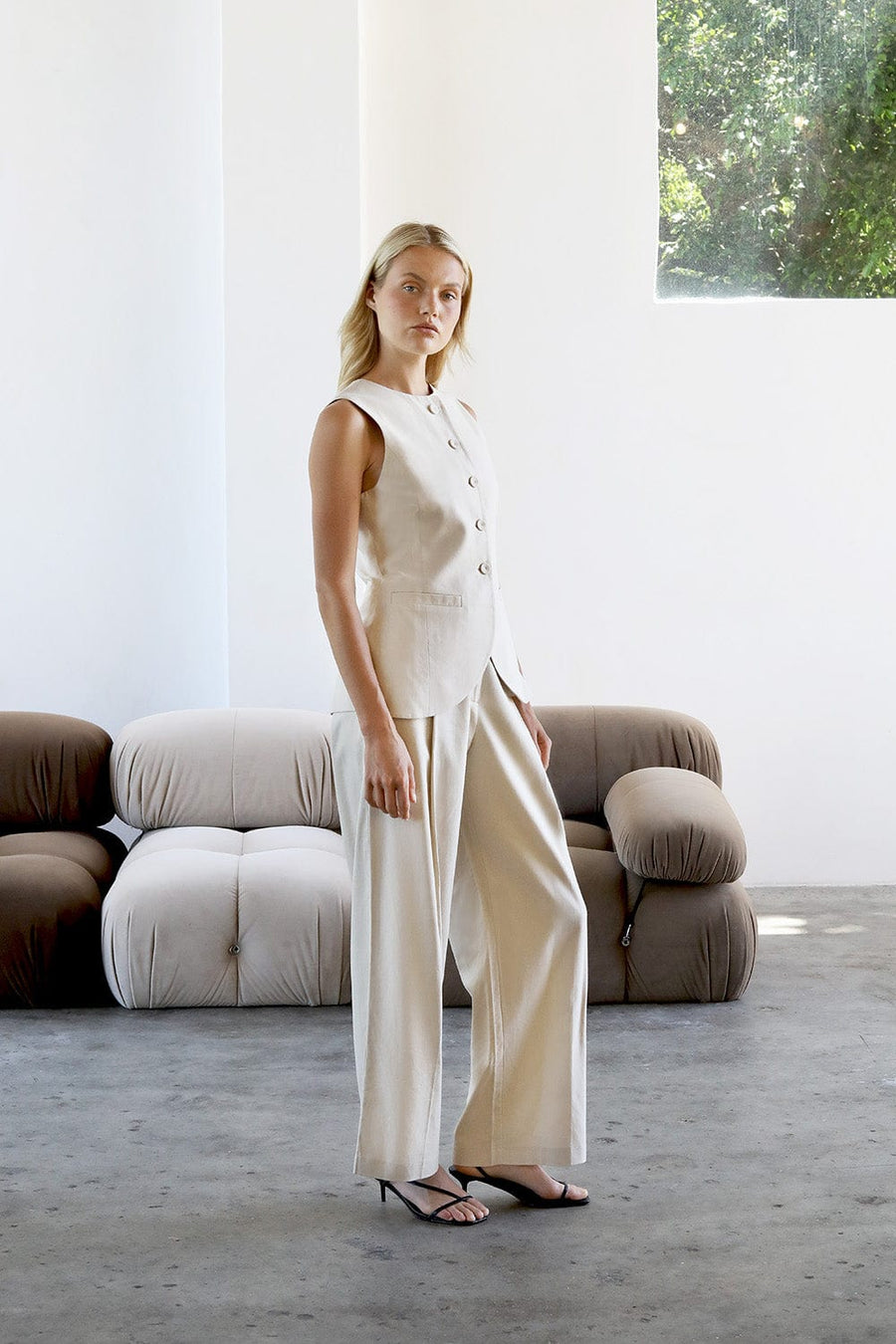 Radar Pant Beige | Reverie the Label | Luxury Resortwear Pants Radar Pant