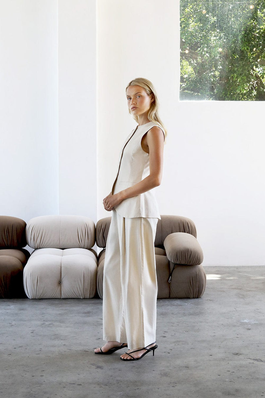 Radar Pant Beige | Reverie the Label | Luxury Resortwear Pants Radar Pant