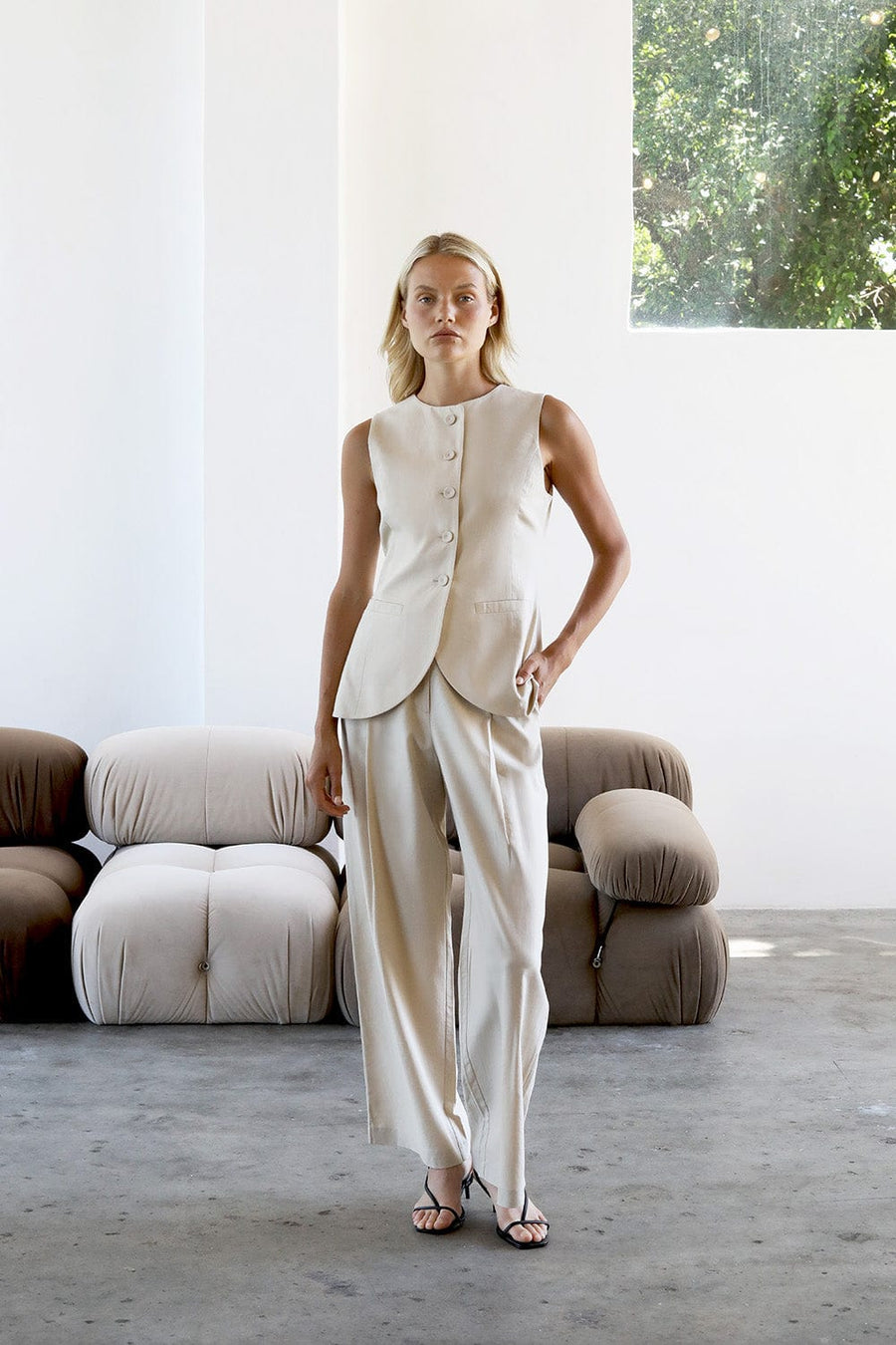 Radar Pant Beige | Reverie the Label | Luxury Resortwear Pants Radar Pant
