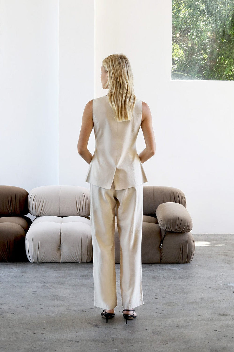 Wavelength Vest Beige | Reverie the Label | Luxury Resortwear Tops Wavelength Vest