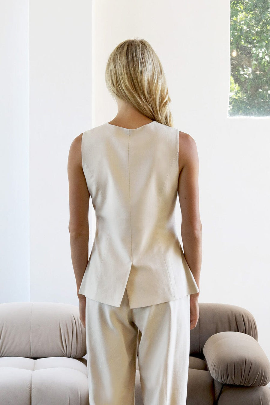 Wavelength Vest Beige | Reverie the Label | Luxury Resortwear Tops Wavelength Vest