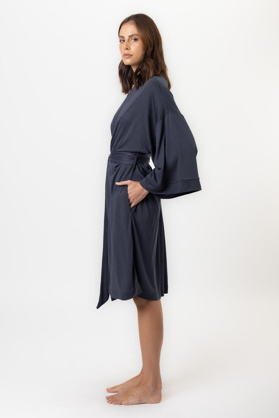 Felicity Robe | Graphite Felicity Robe Robes Pajamas Australia Online | Reverie the Label  TOPS Felicity Robe