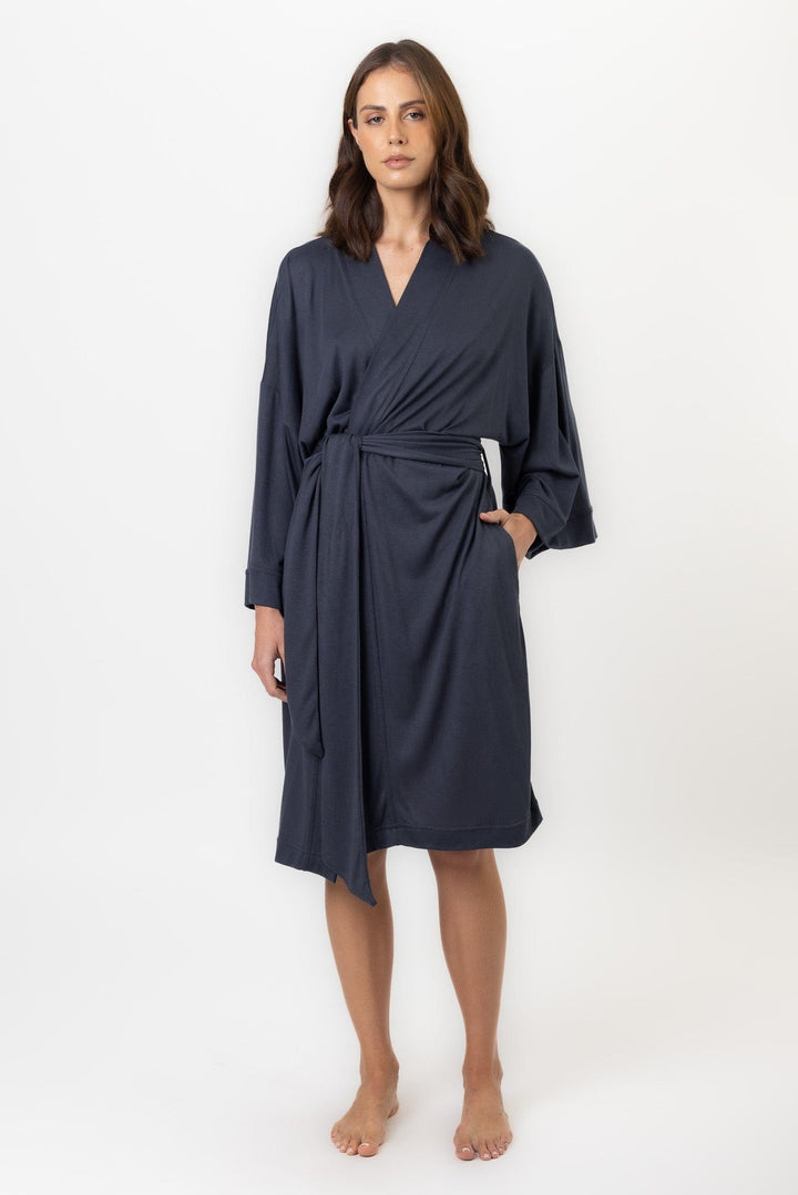 Felicity Robe | Graphite Felicity Robe Robes Pajamas Australia Online | Reverie the Label  TOPS Felicity Robe