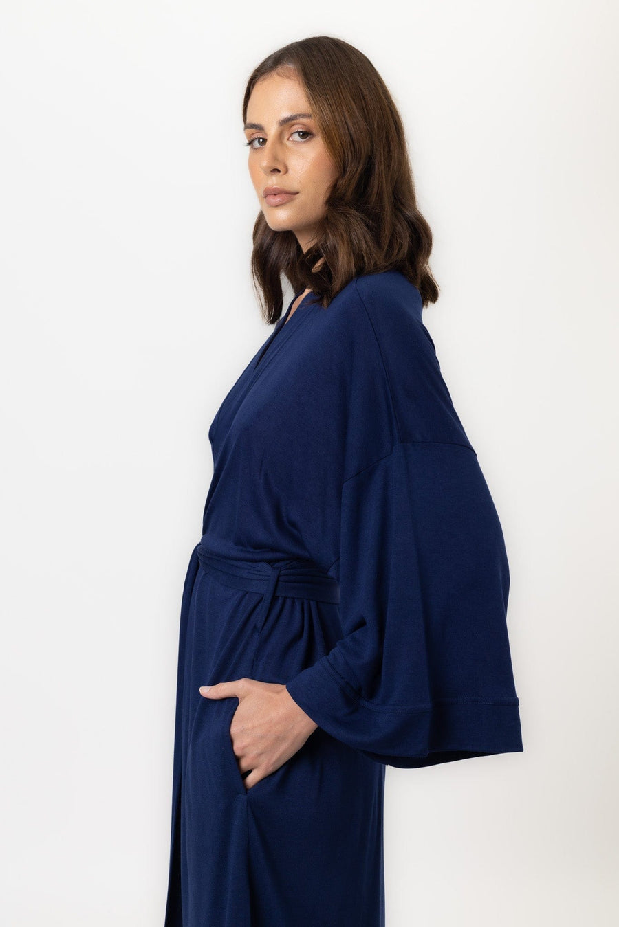 Felicity Robe | Navy Felicity Robe Robes Pajamas Australia Online | Reverie the Label  TOPS Felicity Robe