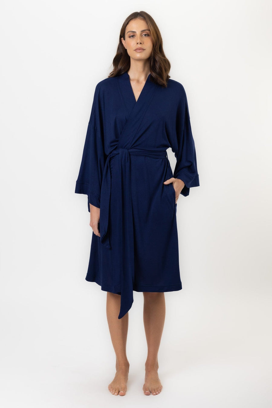 Felicity Robe | Navy Felicity Robe Robes Pajamas Australia Online | Reverie the Label  TOPS Felicity Robe