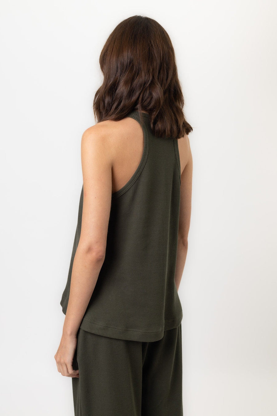 Fleur Tank | Khaki Fleur Tank Tanks Pajamas Australia Online | Reverie the Label  TOPS Fleur Tank