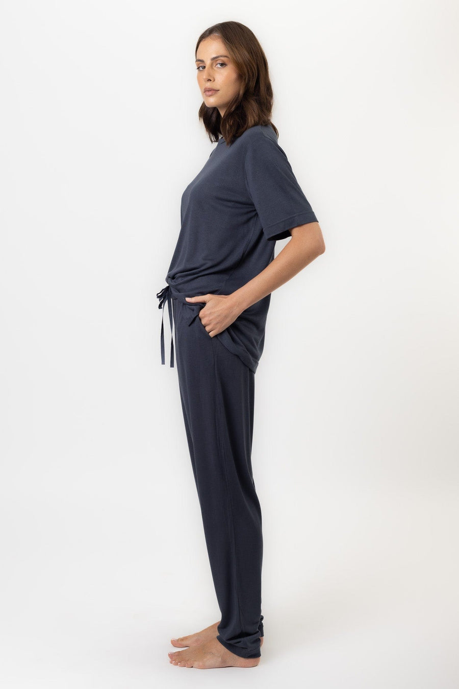 Lilt Pant | Graphite Lilt Pant Lounge Pants Pajamas Australia Online | Reverie the Label  BOTTOMS Lilt Pant