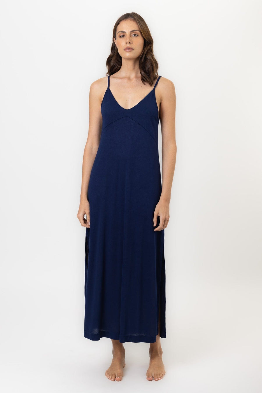 Susanna Nightdress | Navy Nightdress Nightdresses Pajamas Australia Online | Reverie the Label  DRESS Susanna Nightdress